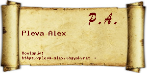 Pleva Alex névjegykártya